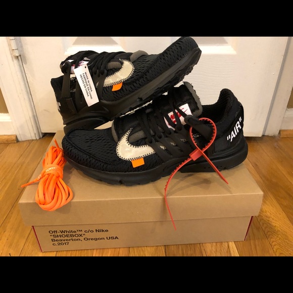 NIKE OFF WHITE AIR PRESTO BLACK US SZ 8 AUTHENTIC! - Picture 6 of 7